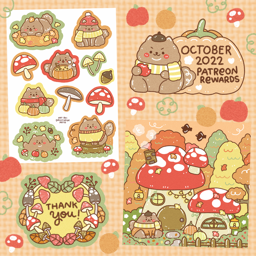 Bonbons autumn sticker set â dolly kaye shop