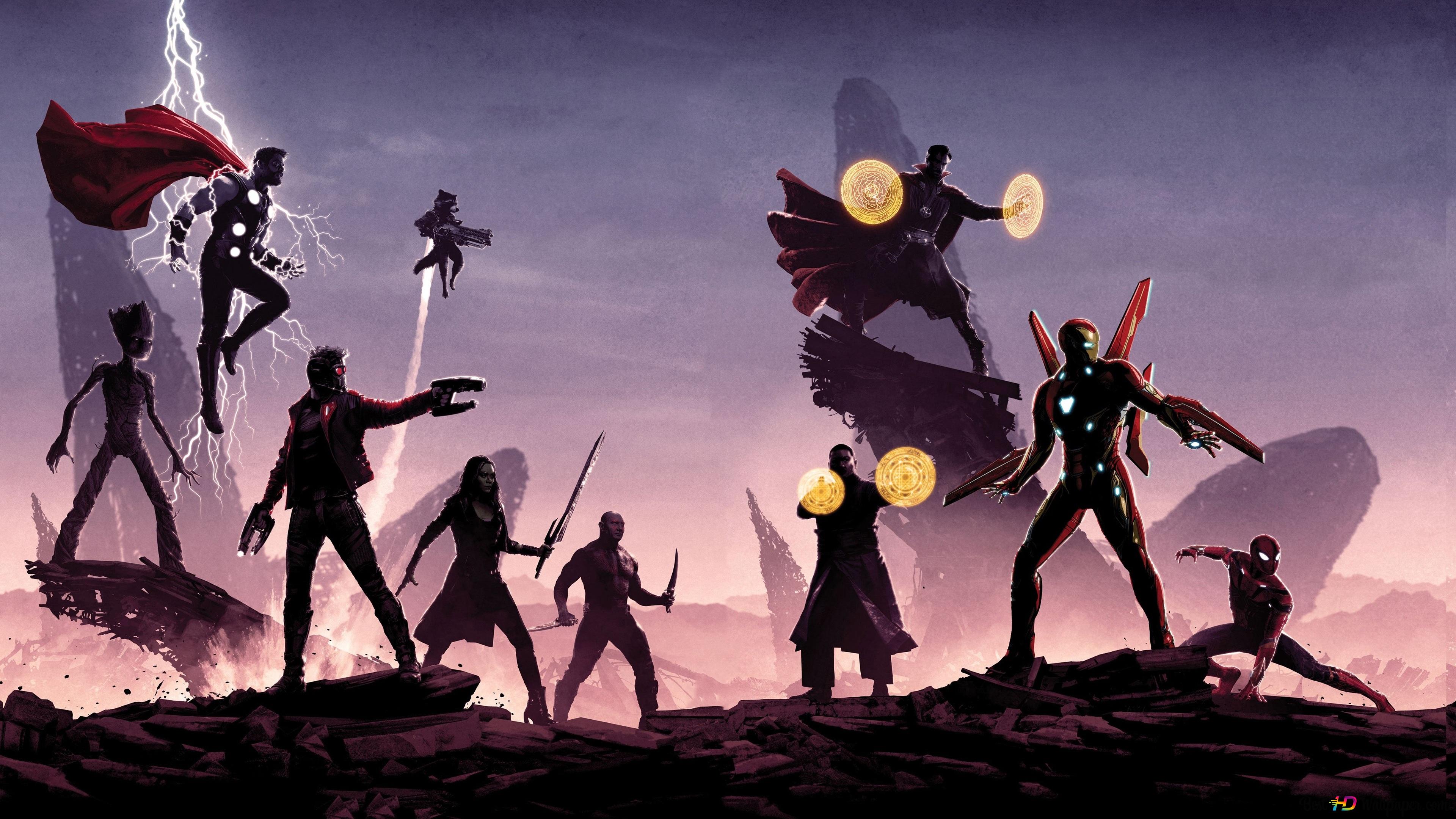 Avengers infinity war minimalist k wallpaper download
