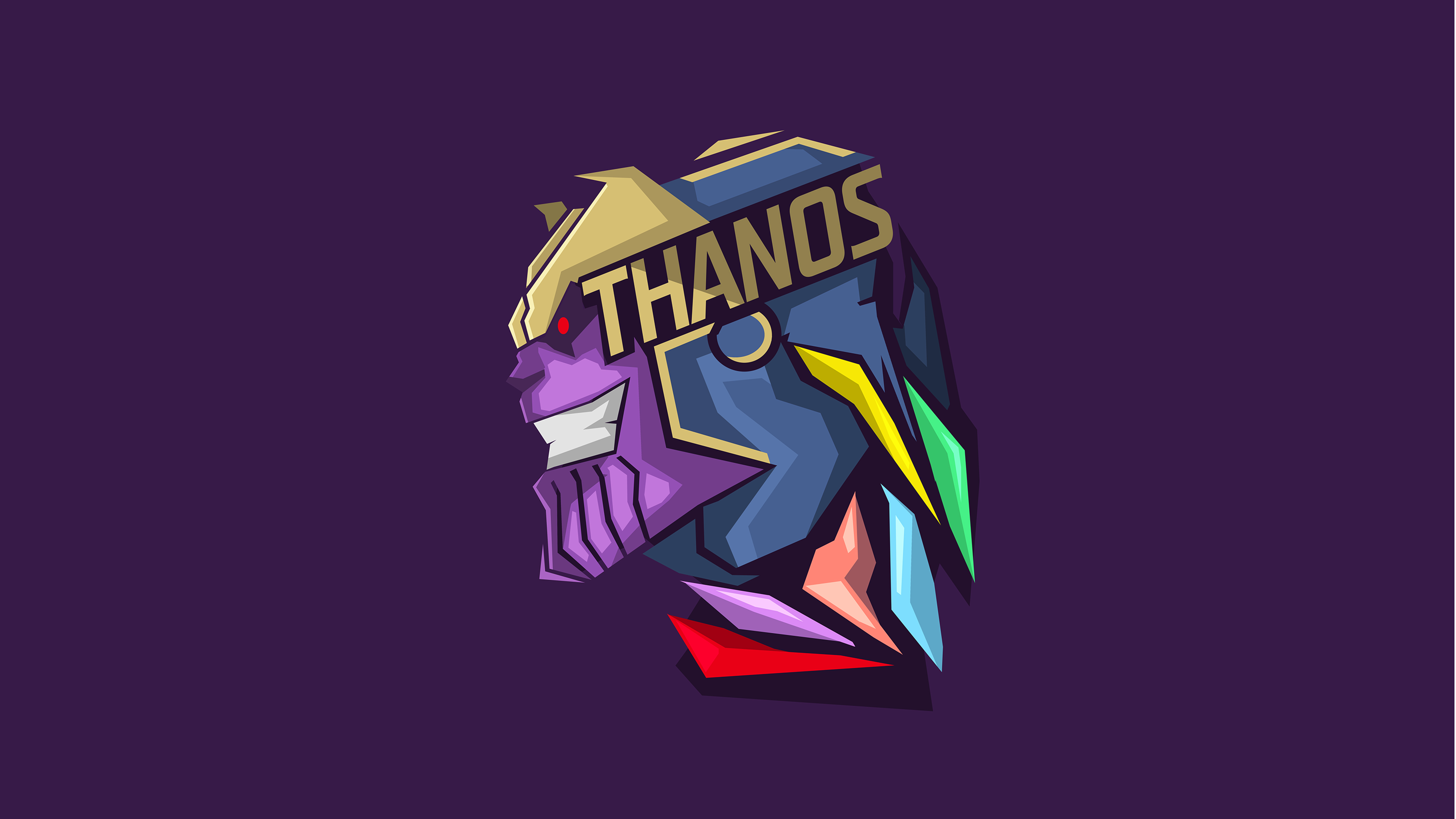 Thanos minimalism k avengers infinity war supervillain k k hd artwork artist digital art superheroes artstation