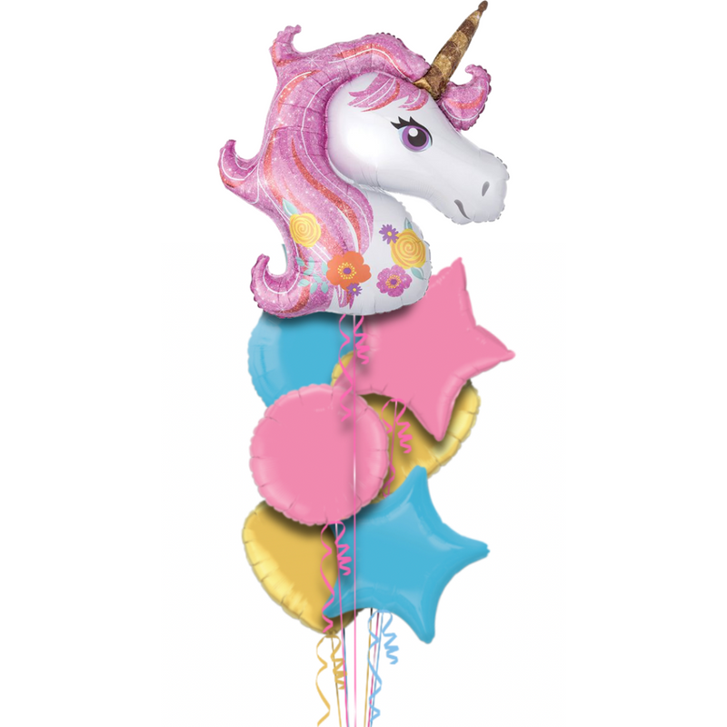 My sparkly unicorn foil balloon bouquet â