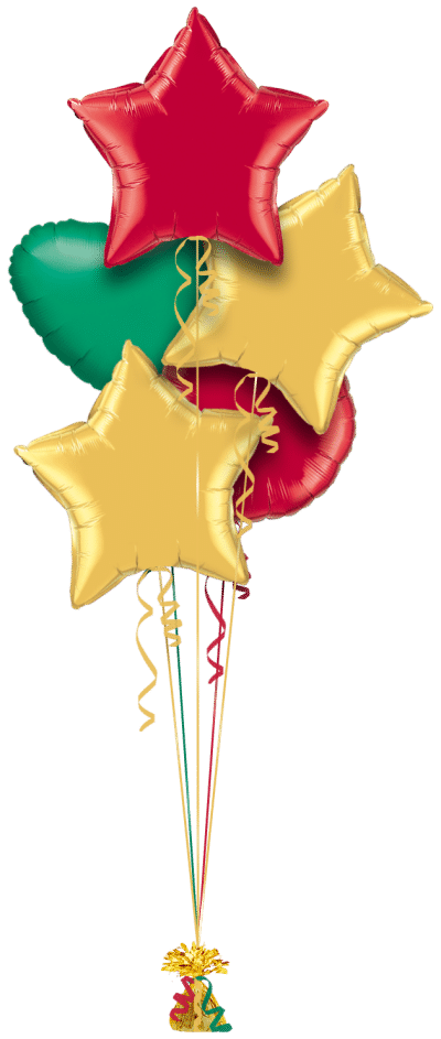 Red gold and green balloon delivery
