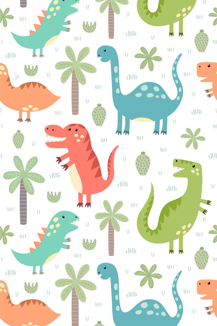 Dinosaur digital paper clipart cute dinos seamless