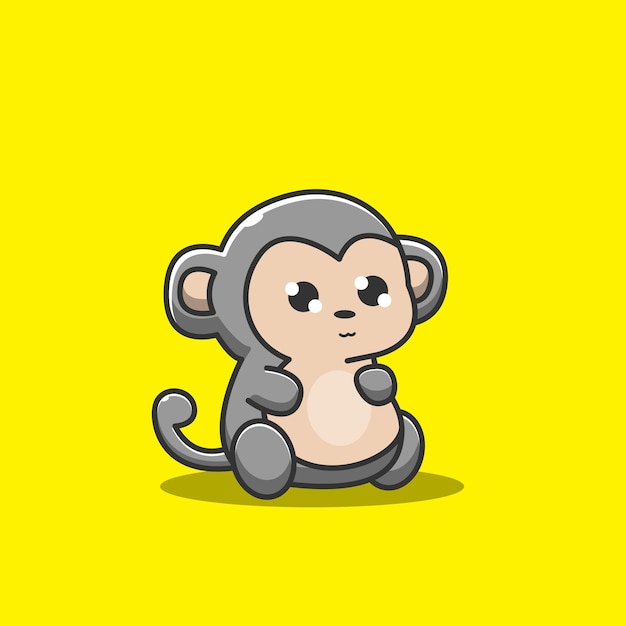 Premium vector cute baby monkey
