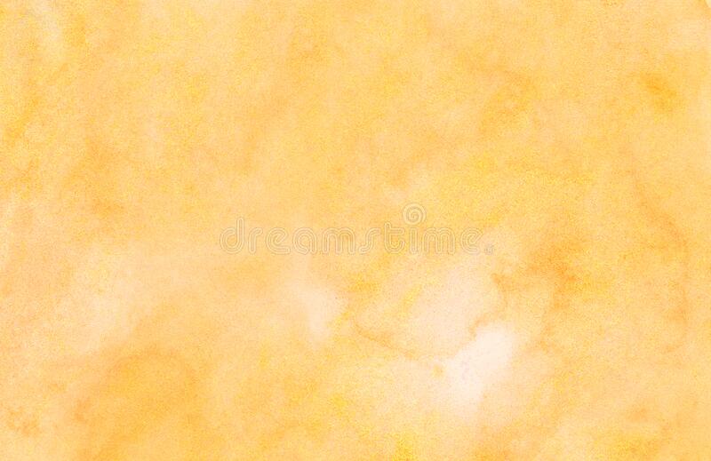 Light orange shades and yellow color watercolor background bright aquarelle paint paper texture canvas element for retro text stock photo