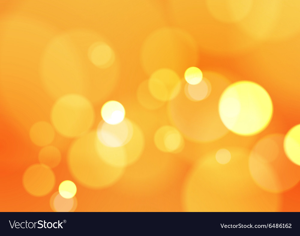 Abstract bokeh lights on orange background vector image