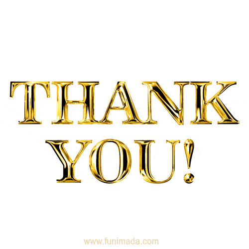 Thank you golden text on white background