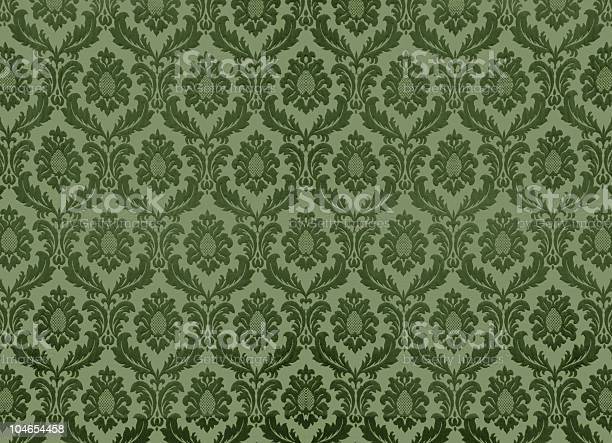 Green retro pattern wallpaper background stock photo