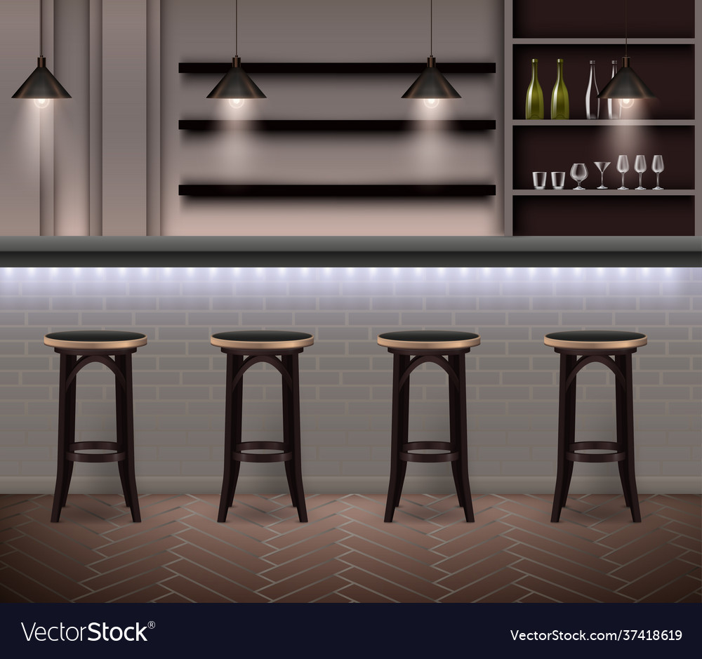 Bar interior realistic background royalty free vector image