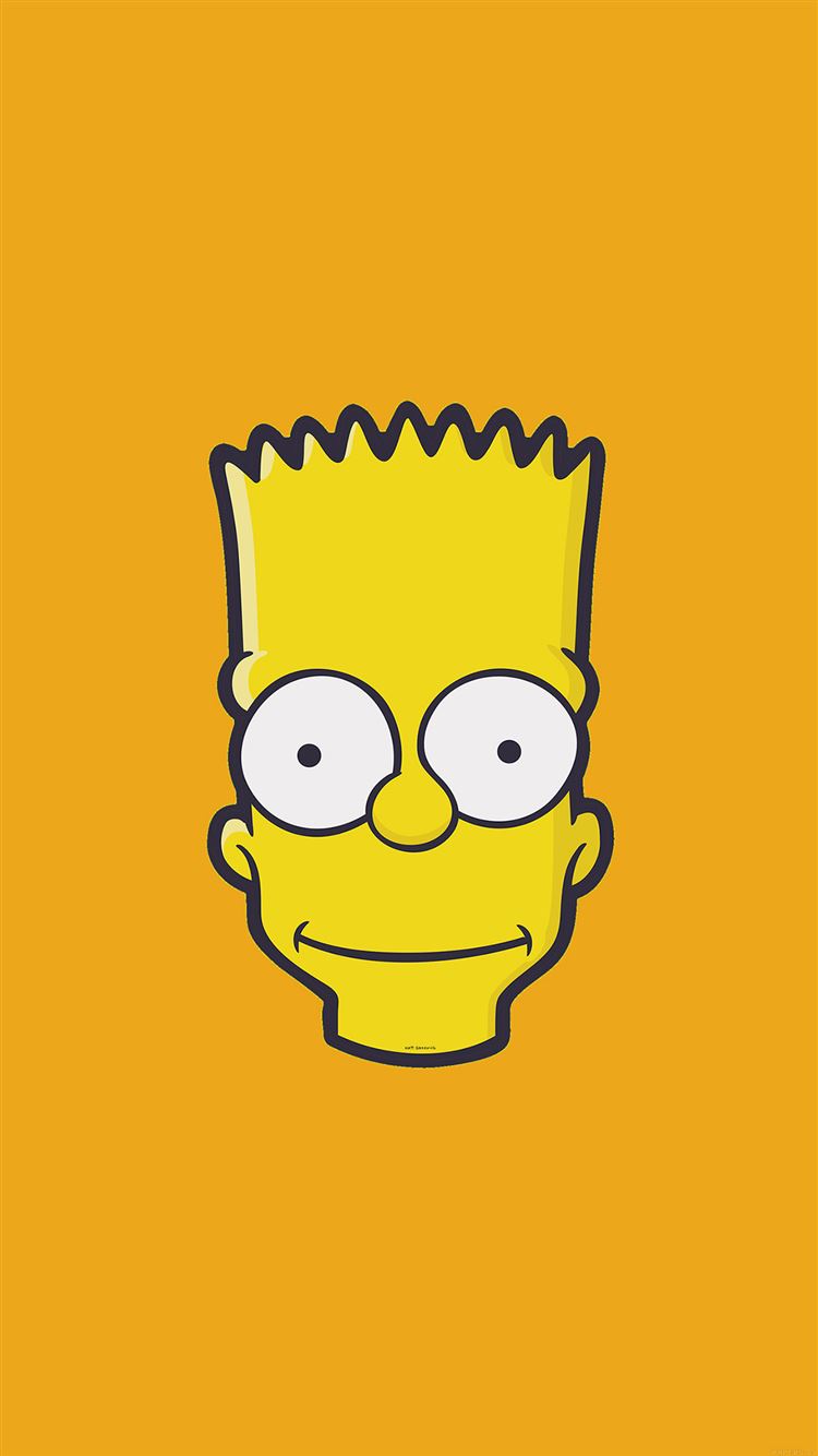 Bart simpson face illust art yellow minimal simple iphone wallpapers free download