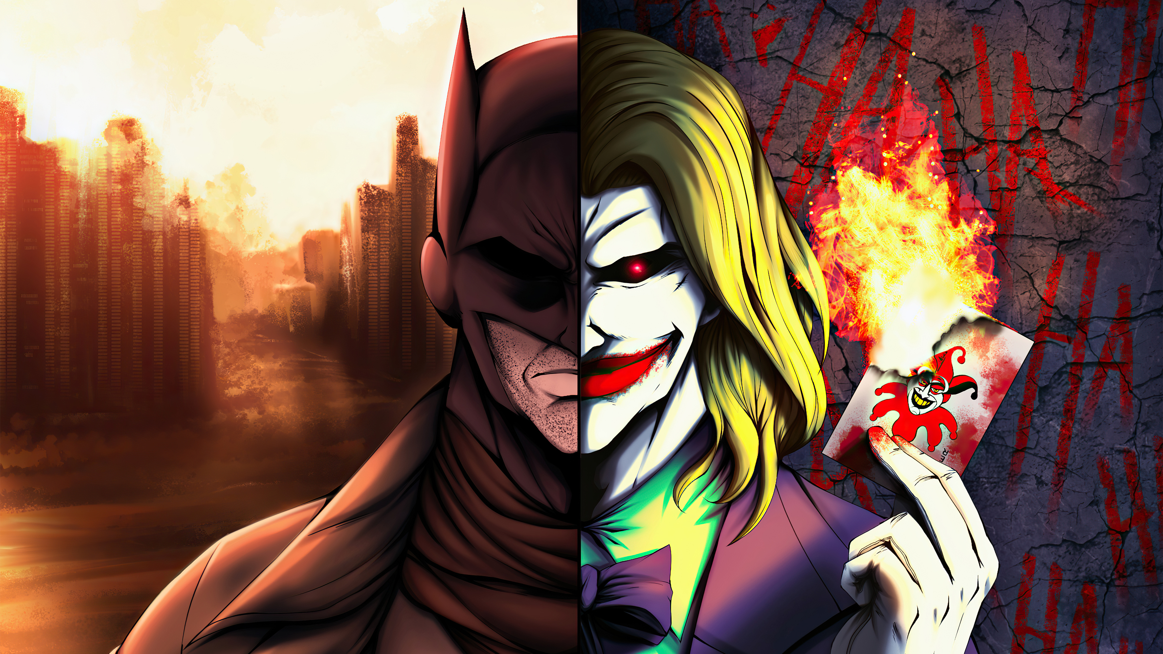 Batman vs joker game of cards k hd superheroes k wallpapers images backgrounds photos and pictures