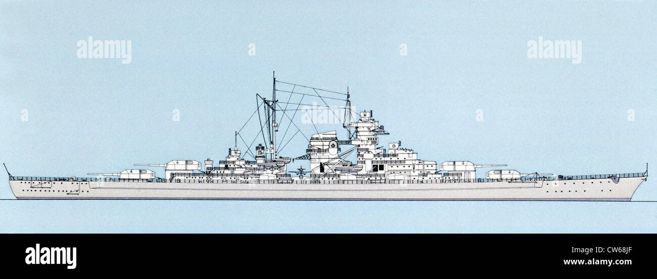 The german battleship bismarck world war ii stock photo