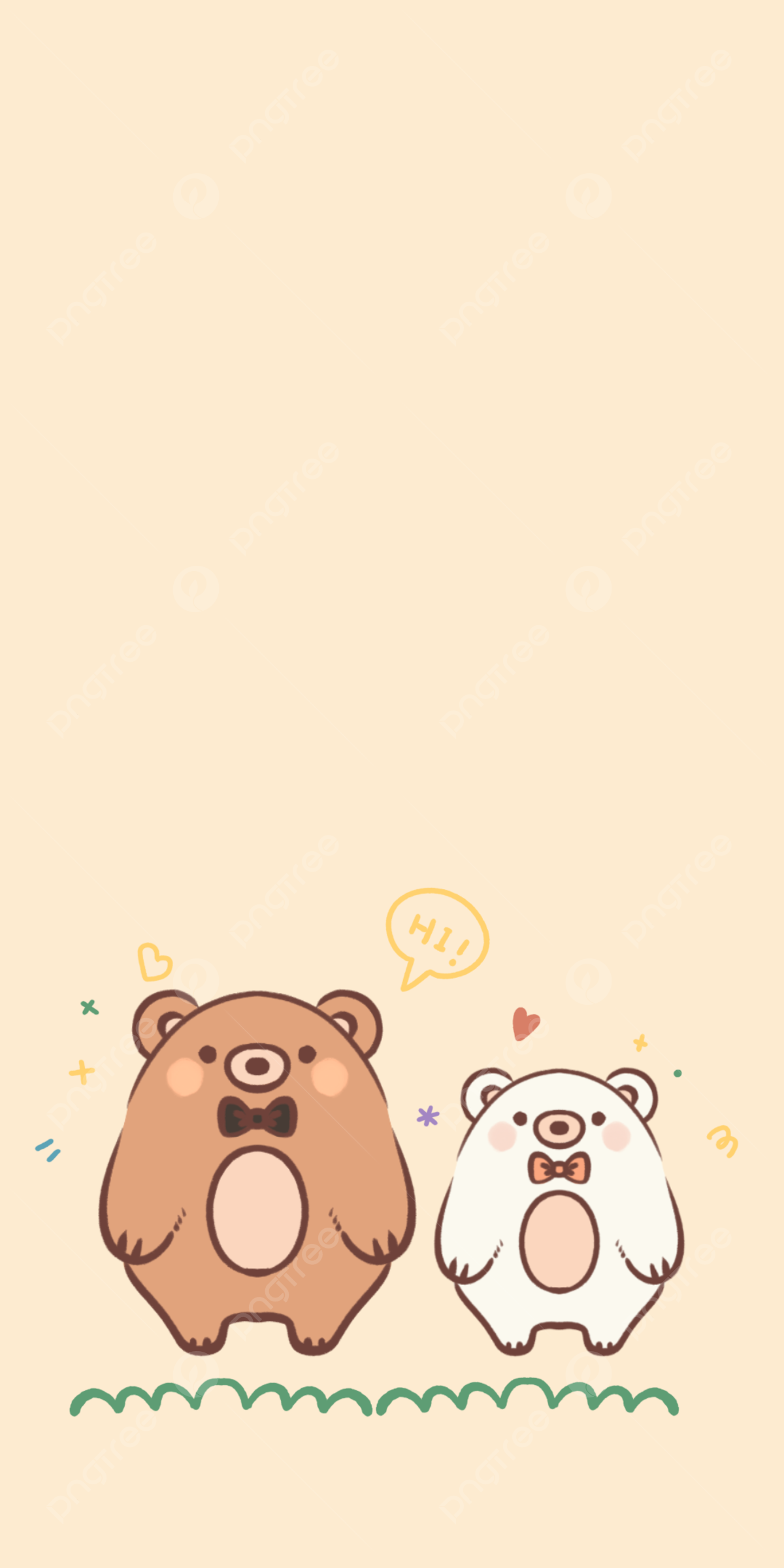 Two little bears lovely style wallpaper background little bear wallpaper cartoon background image for free download