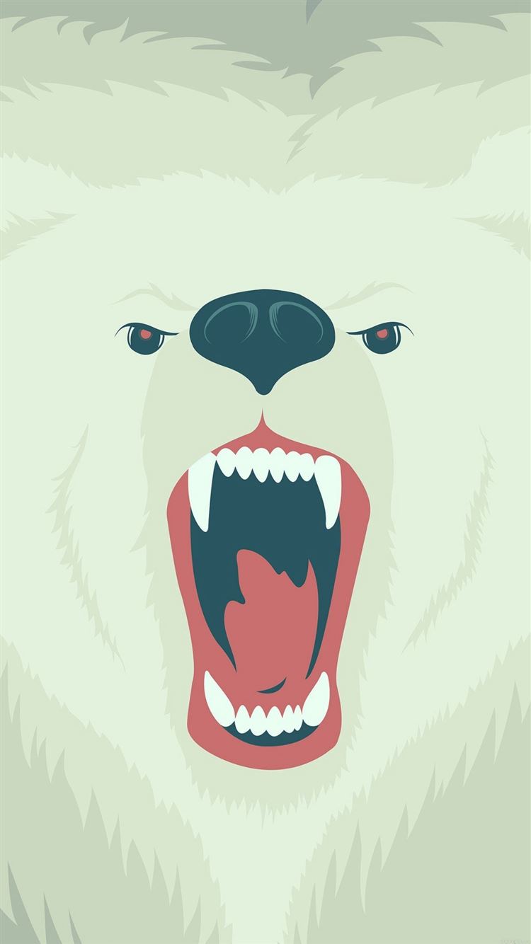 Fierce polar bear winter cartoon illust iphone wallpapers free download