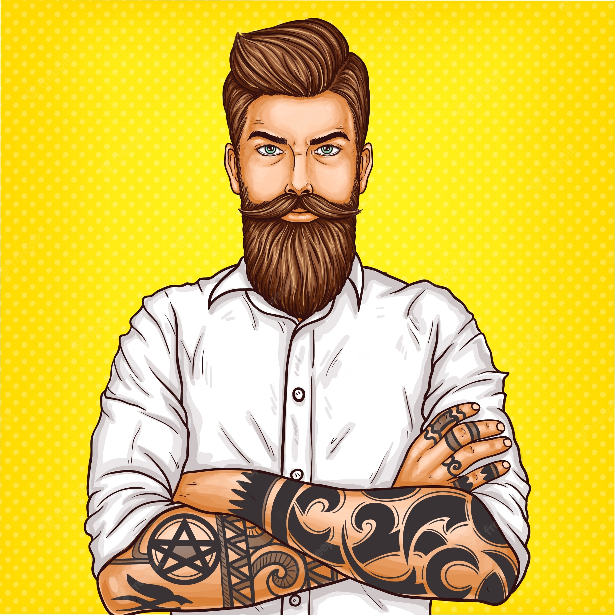 Beard man vectors illustrations for free download