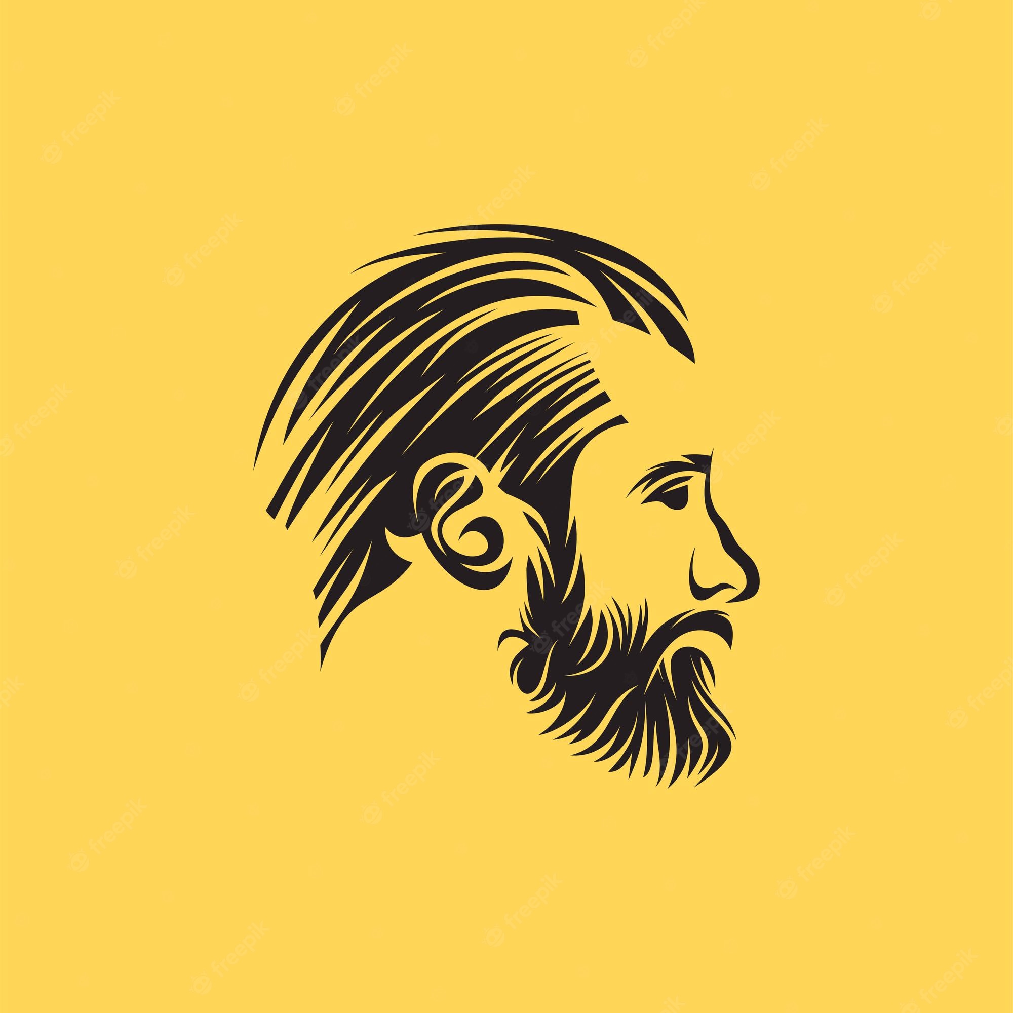 Premium vector beard man logo design vector illustration