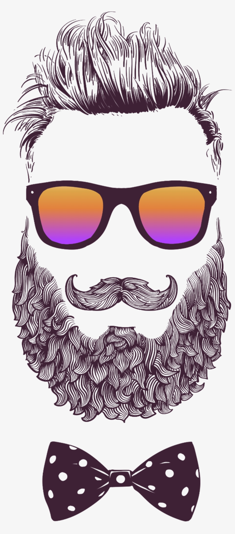 Beard man hipster silhouette face faceman