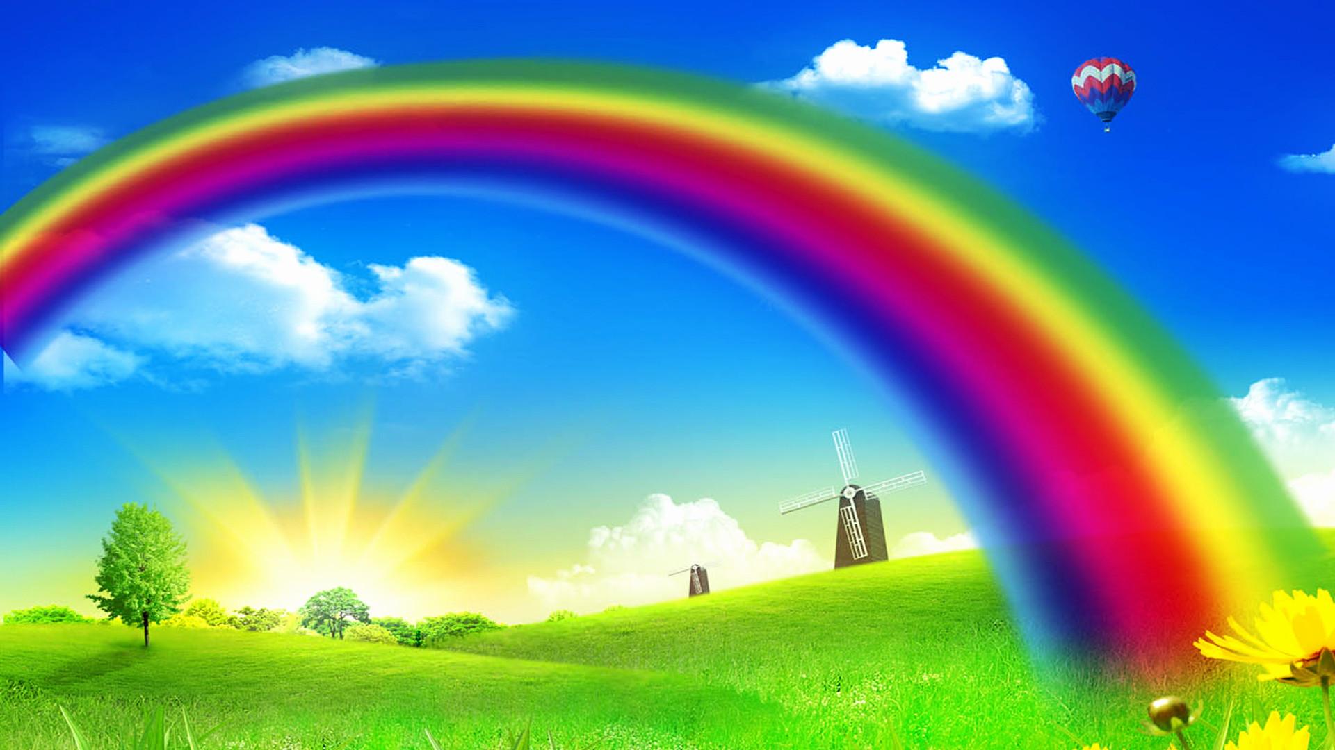 Beautiful rainbow and sky mobile hd wallpapers