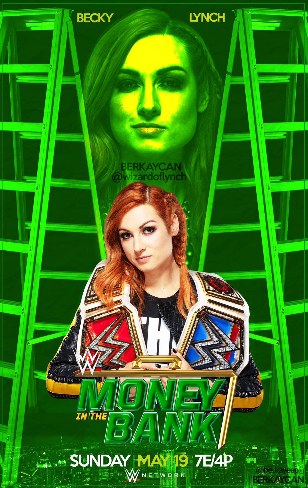 Becky lynch wwe money in the bank poster by berkaycan on