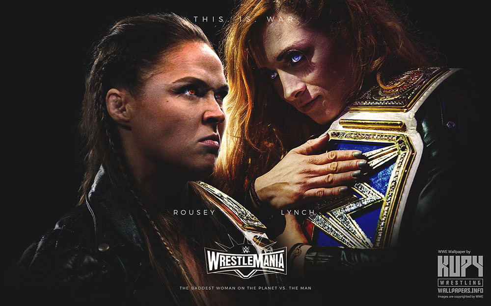 Ronda rousey vs becky lynch wrestlemania wallpaper
