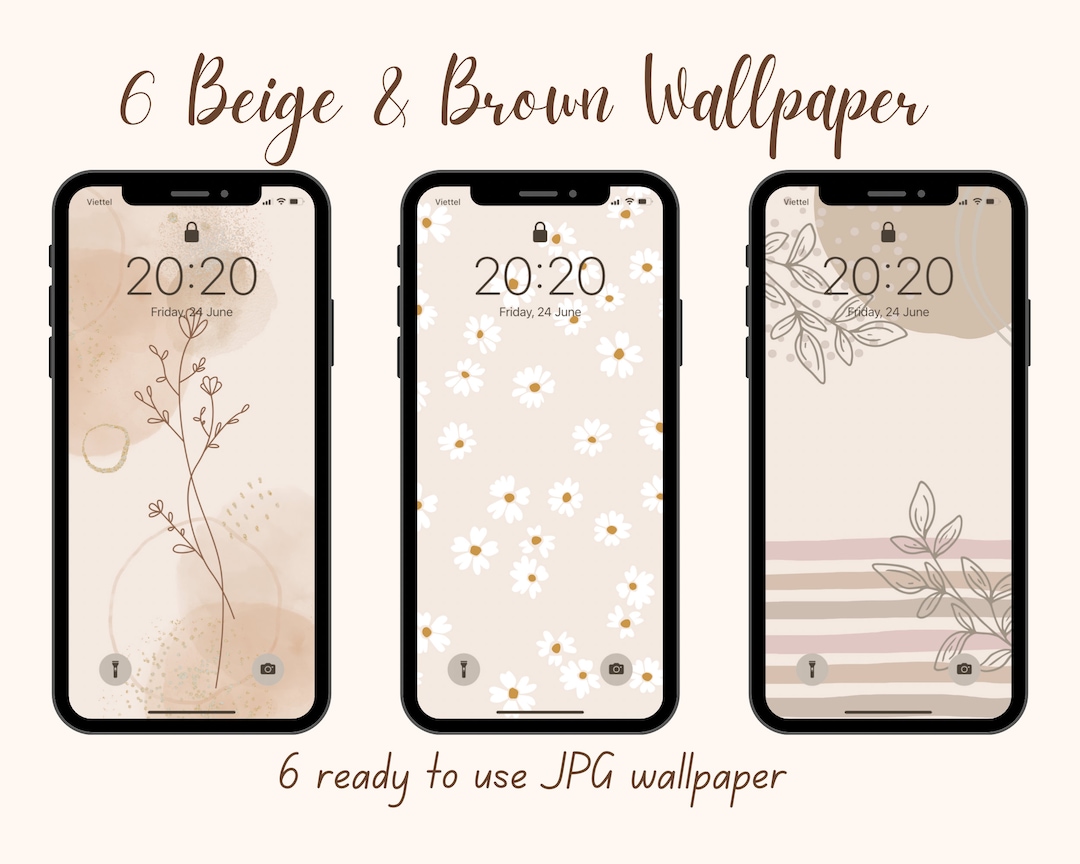 Beige brown iphone wallpaper digital download wallpaper