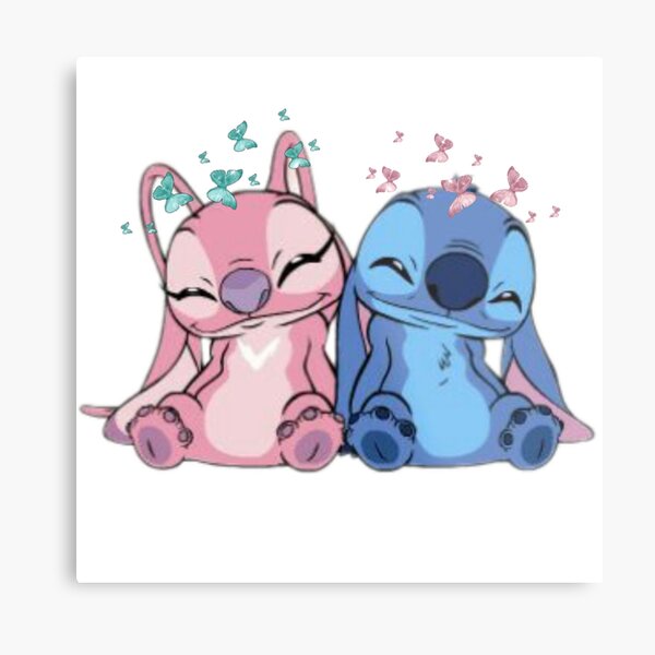 Stitch and angel metal print for sale by emilylao