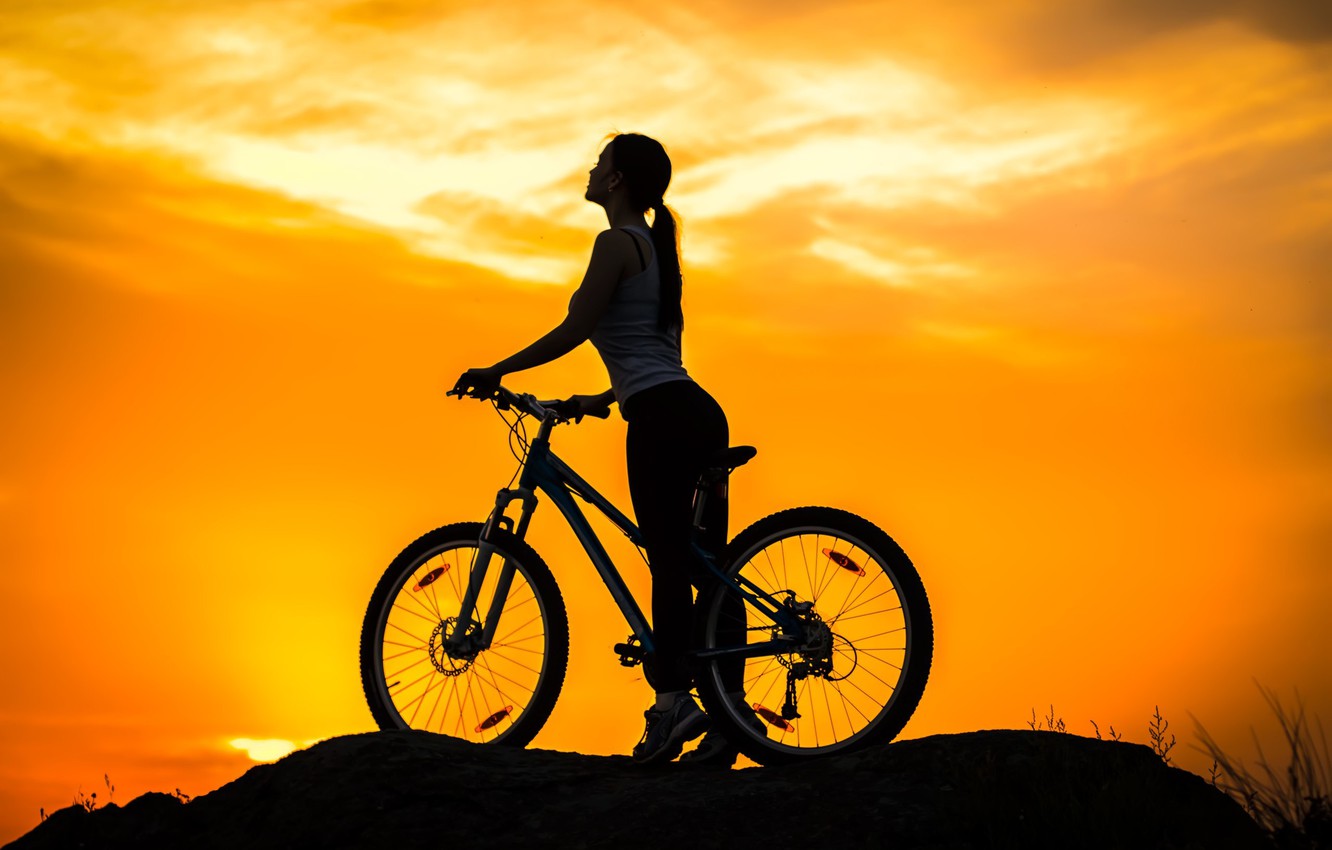 Wallpaper the sky girl sunset bike sport silhouette bike twilight bike mountain images for desktop section ñððññ