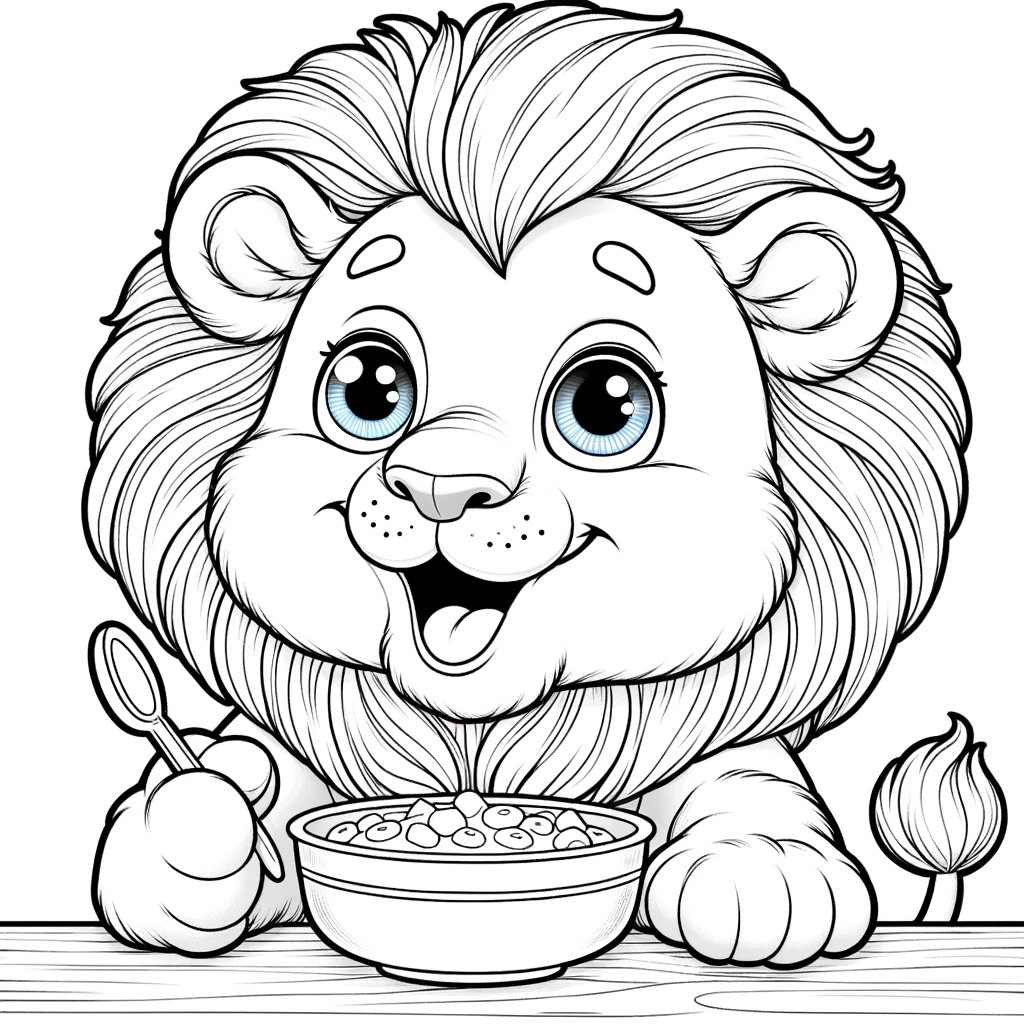 Cheerful lion coloring book style by boxjohnf on