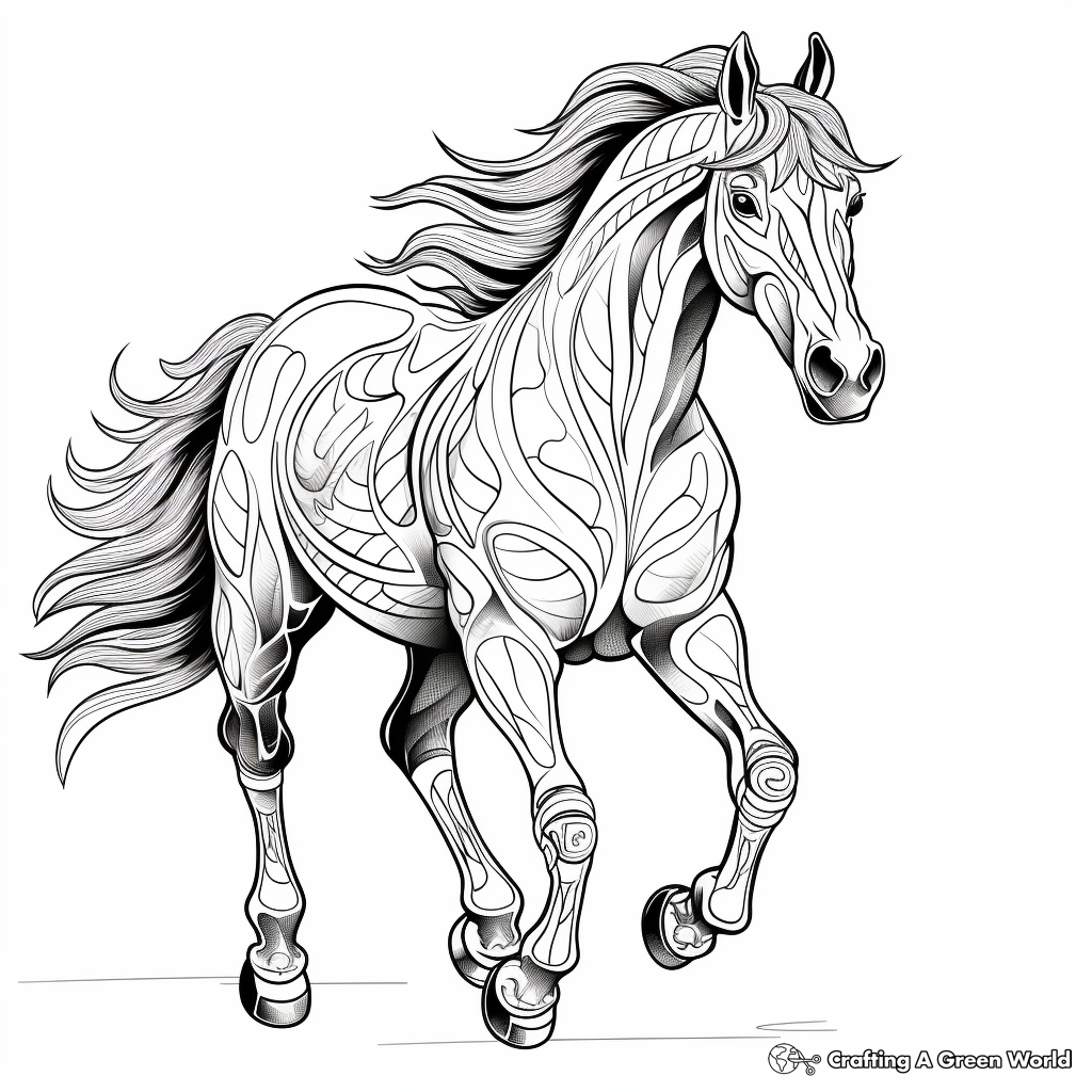 Mustang horse coloring pages