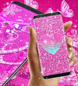 Pink glitter live wallpaper â apps bei