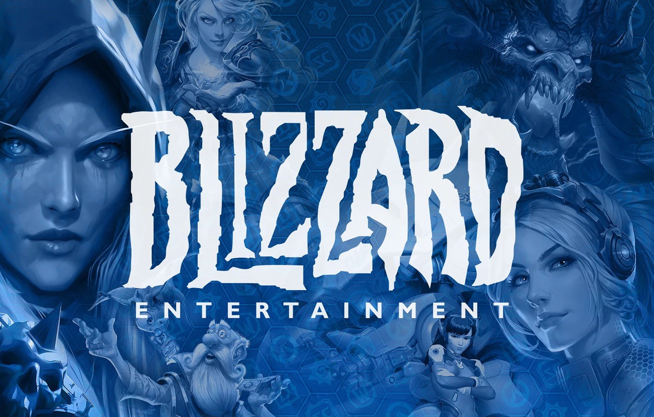 Wallpaper logo logo blizzard blue background blue background blizzard entertainment images for desktop section ððññ