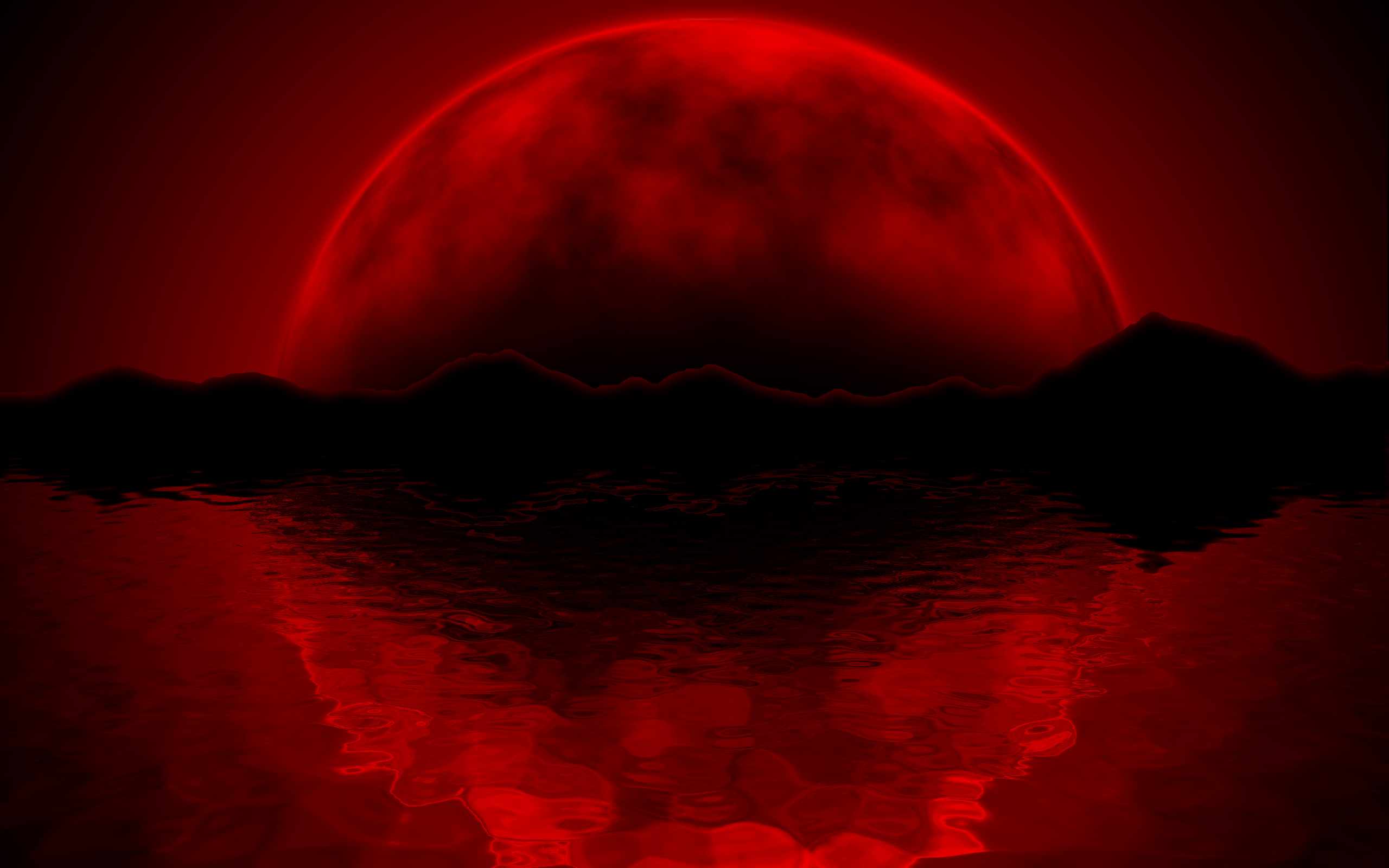 Red moon wallpaper hd