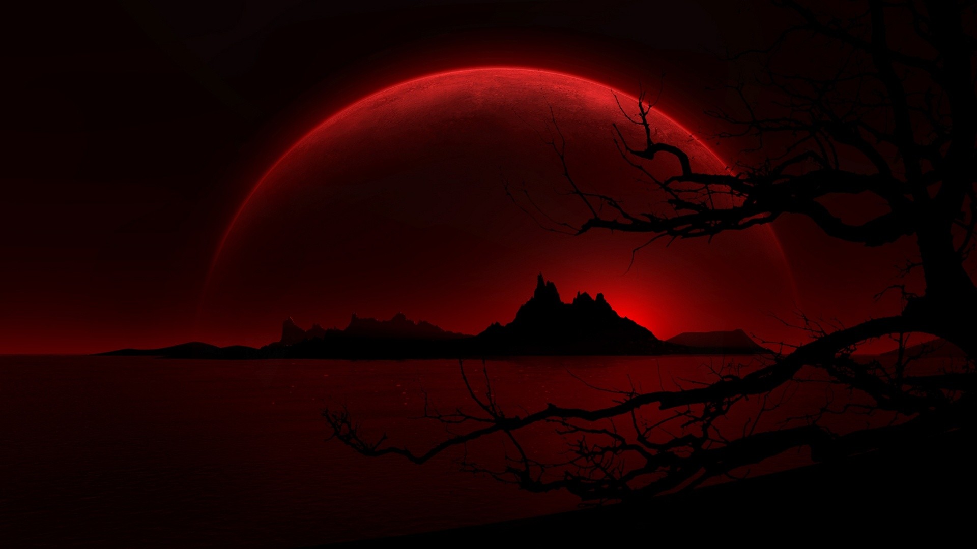 Red moon wallpaper hd wallpapers in space â imagesci