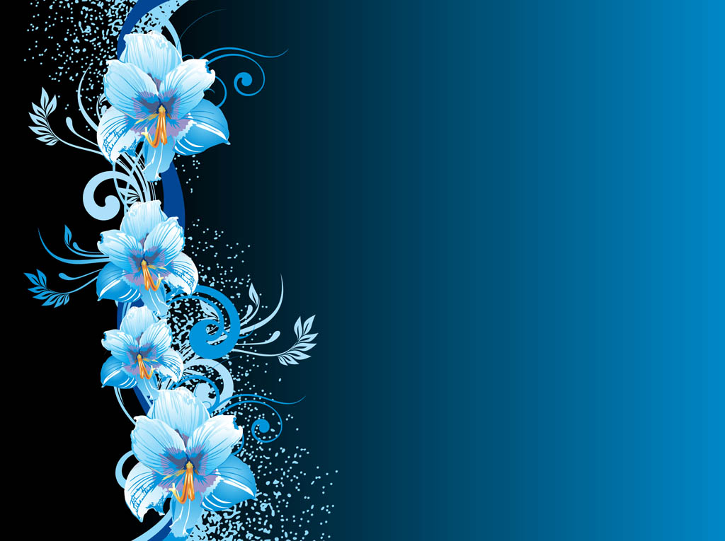 blue flower design wallpaper