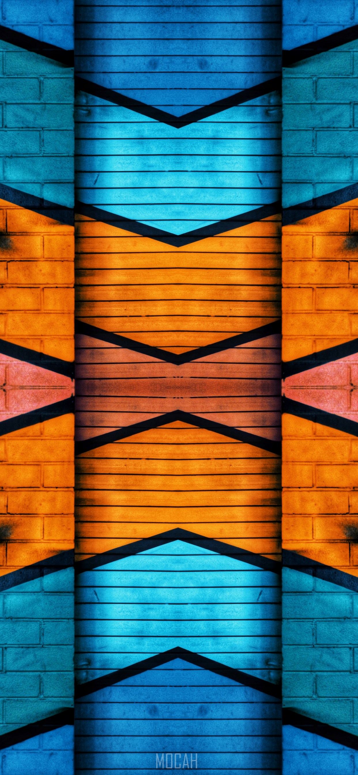 Blue orange symmetry colorfulness yellow apple iphone pro max wallpaper full hd x