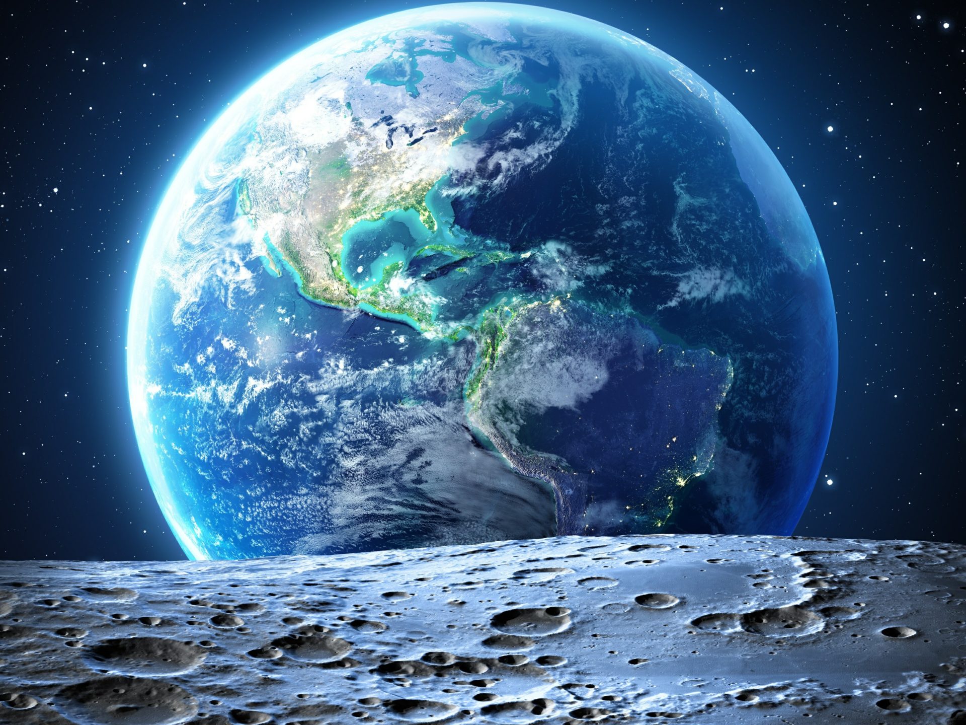 Earth the blue planet view from moon north and south america ultra hd k wallpapers for desktop mobiles x