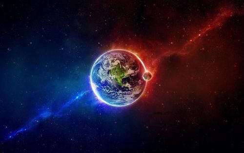 Red an blue planet earth planets wallpaper planet pictures sci fi wallpaper