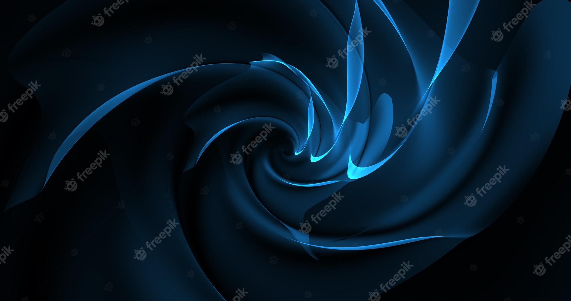 Premium photo abstract background a blue spiral of lines and a wave similar to a magical energy beautiful glowing