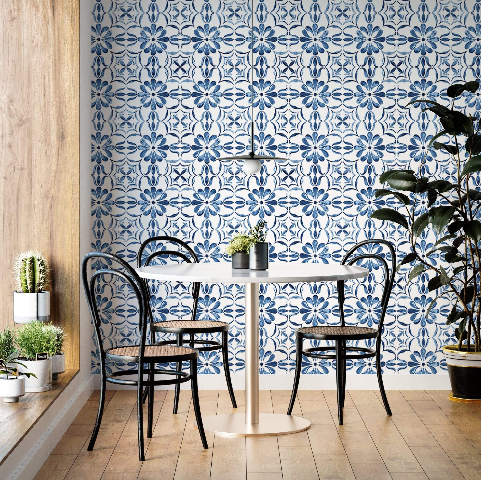 Mexican tile in blue removable wallpaper â muse wall studio