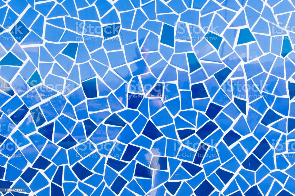 Summer atlantic ocean blue mosaic tiles wallpaper background texture stock photo