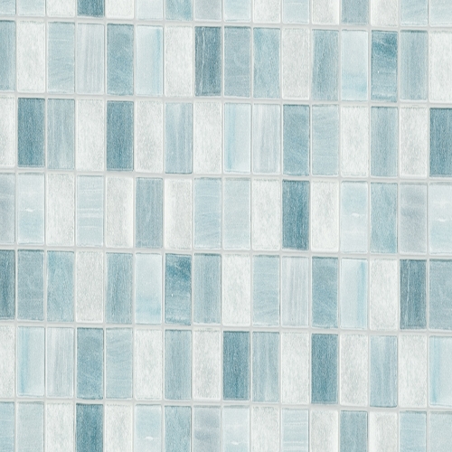 Faux mosaic blue vinyl wallcovering
