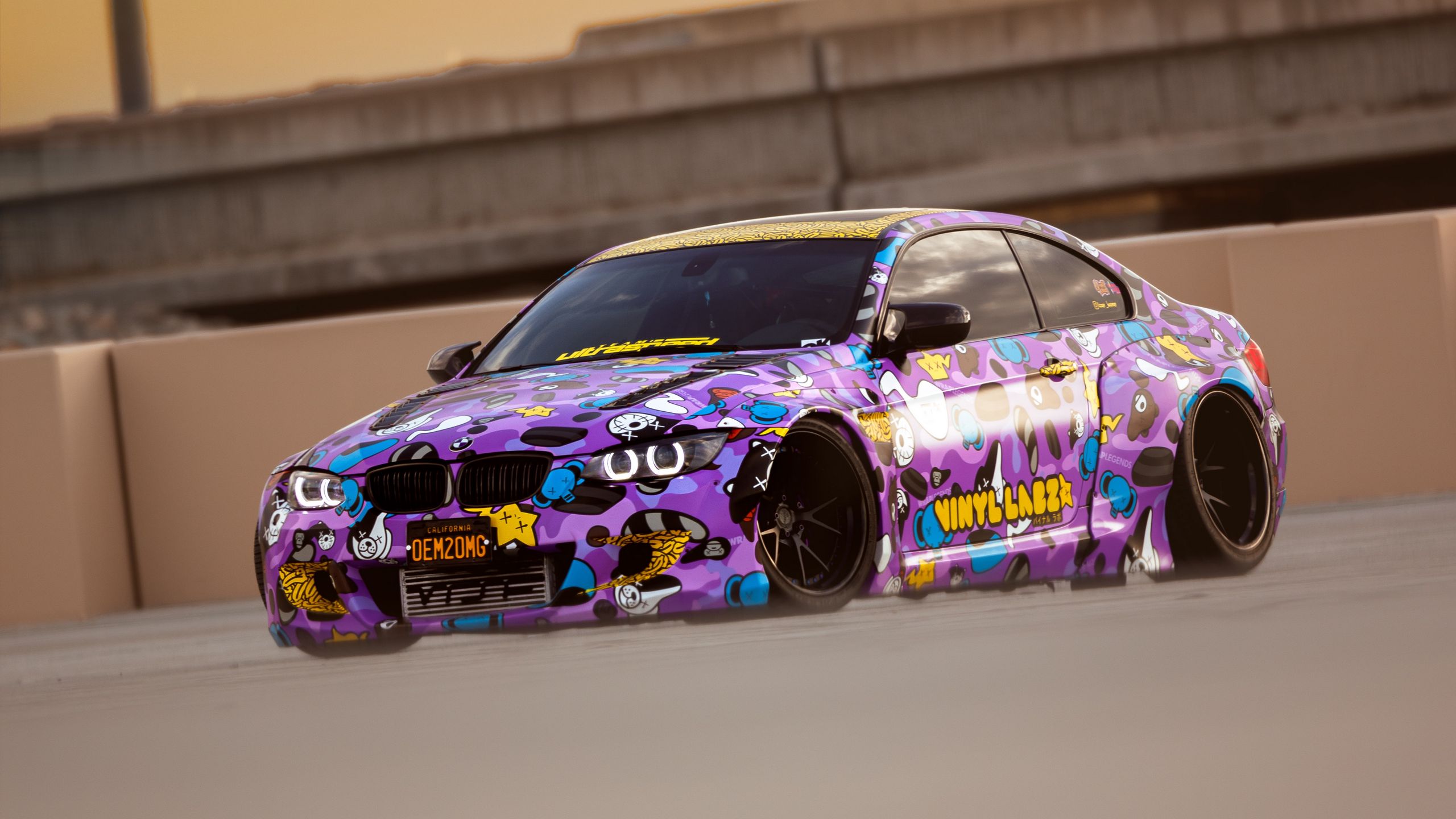 Download wallpaper x bmw car drift track purple widescreen hd background