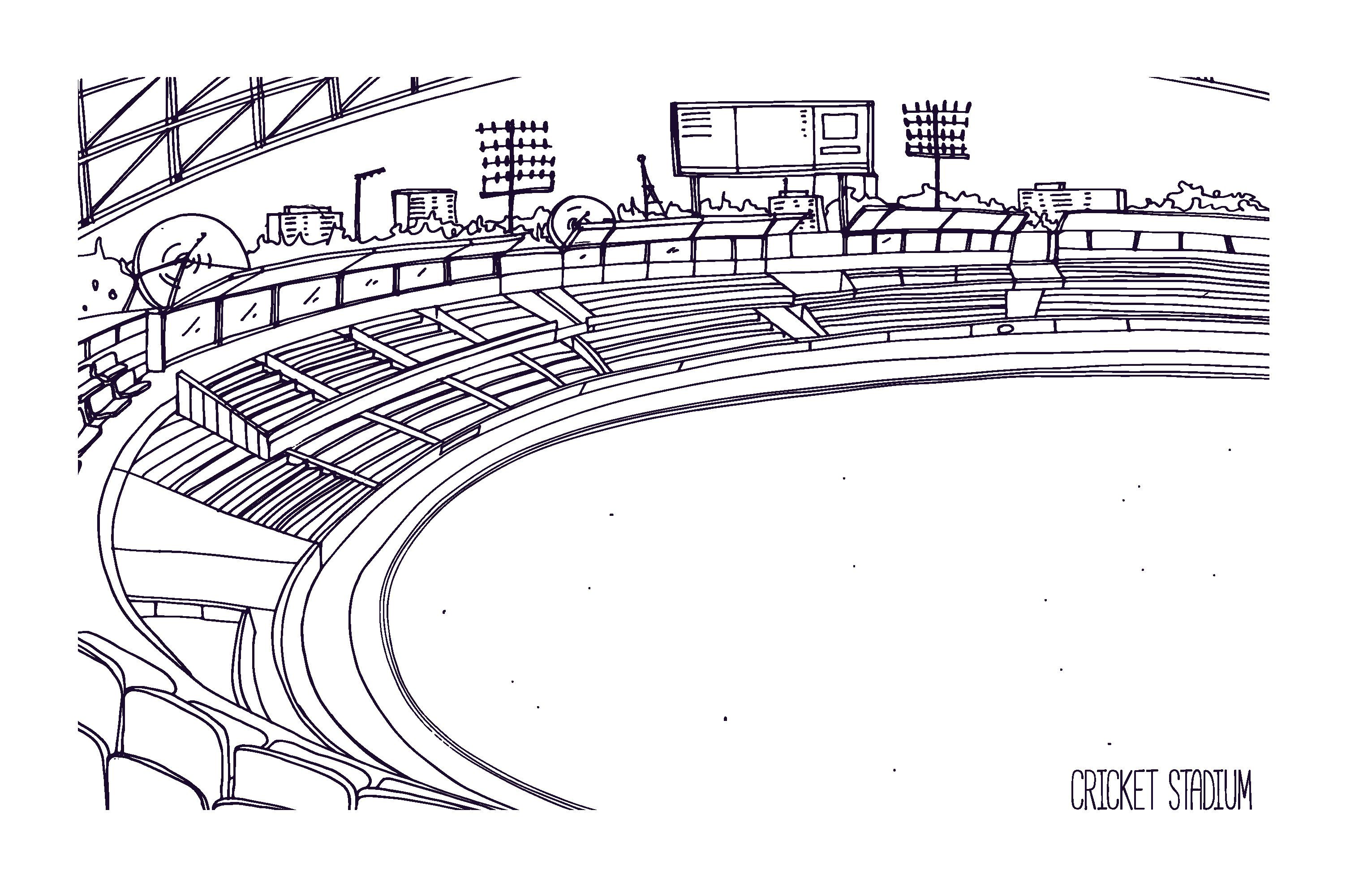 Cricket stadium stadium vector illustration illustration