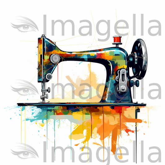 K vector sewing machine clipart in pastel colors art style â