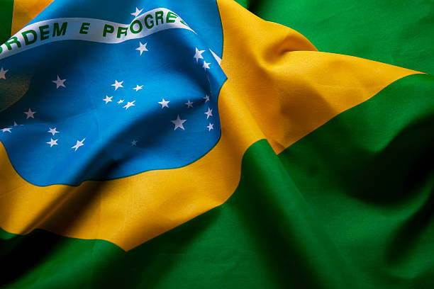 Brazilian flag background stock photo