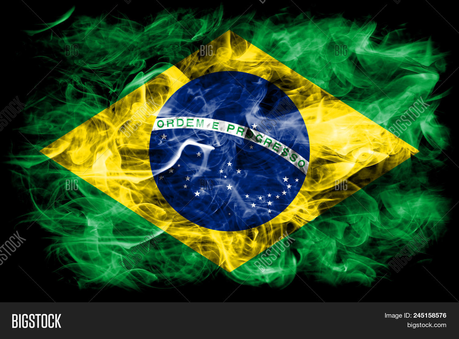 Brazil smoke flag on image photo free trial bigstock