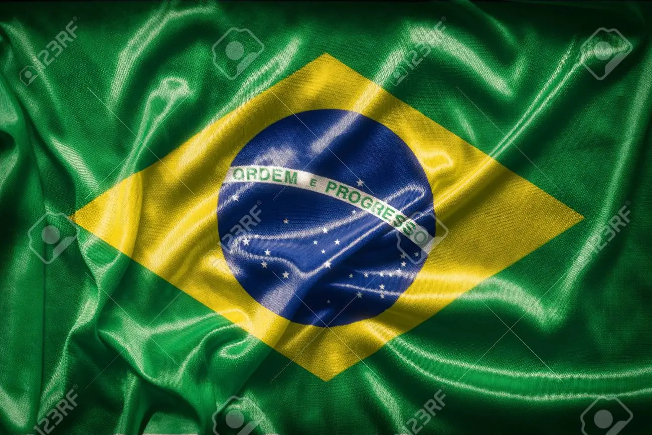 Waving fabric flag of brazil fabric background wallpapers close