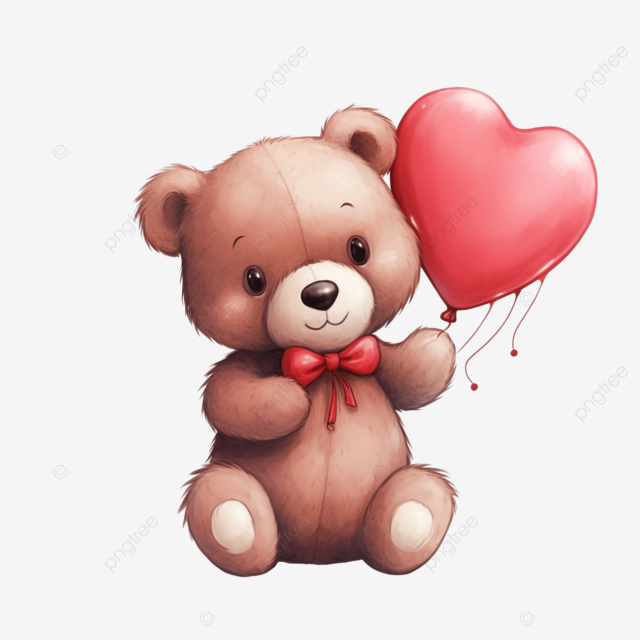 Valentine s day with cute bear valentines day heart february i love you png transparent image and clipart for free download