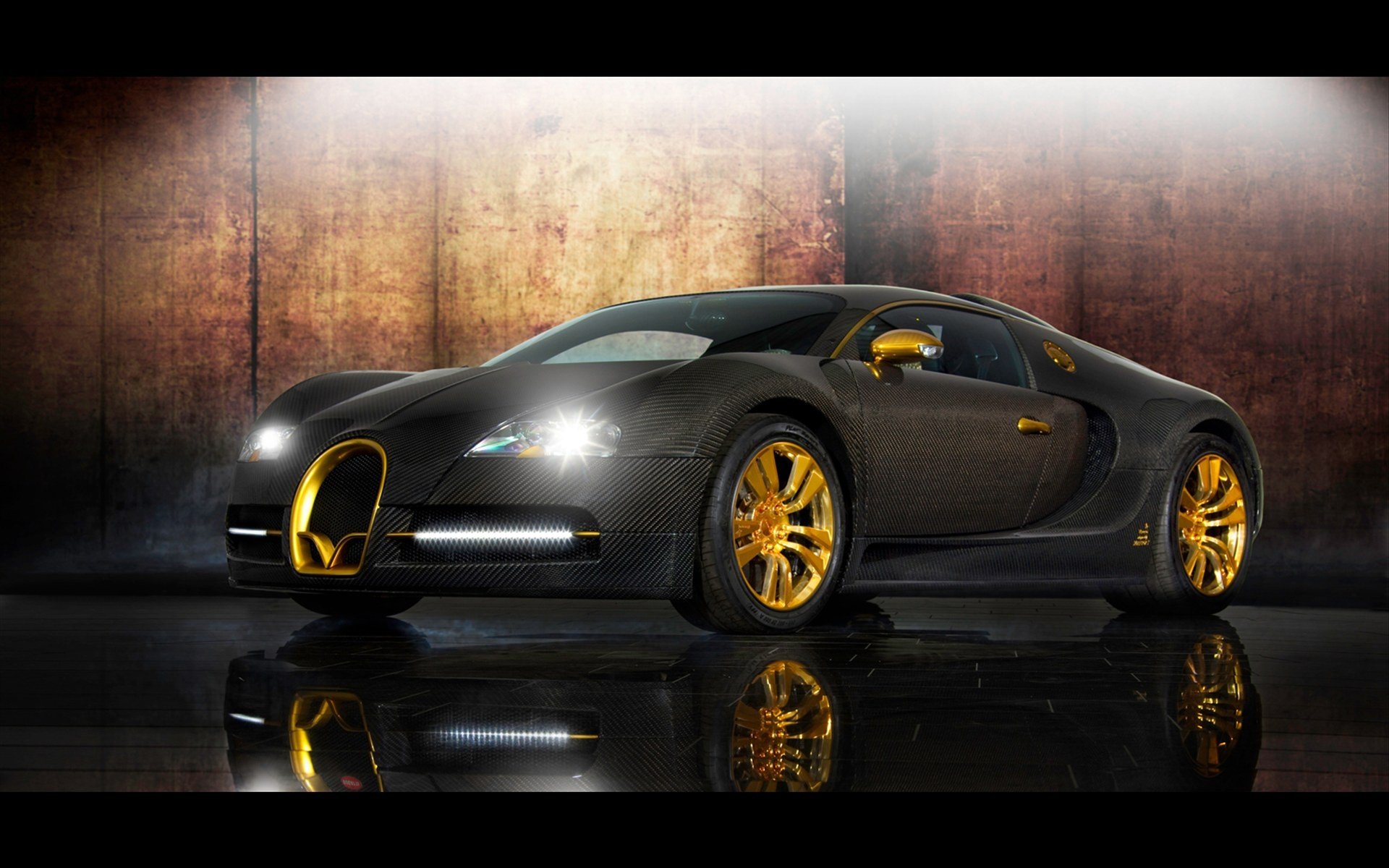 Cars gold bugatti veyron supercars carbon fiber mansory wallpapers hd desktop and mobile backgrounds