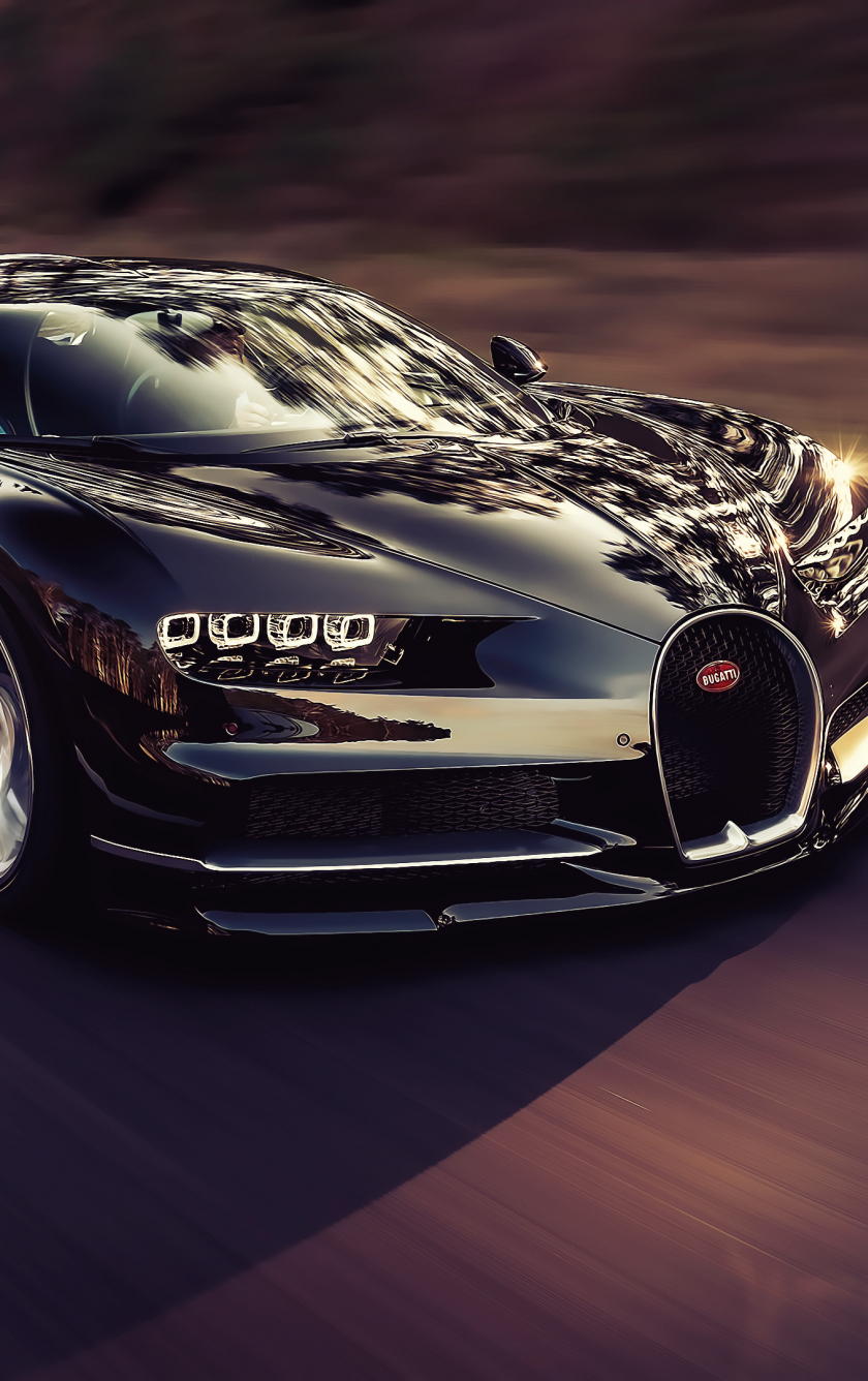 Download wallpaper x luxury car bugatti chiron on road iphone iphone s iphone c ipod touch x hd background