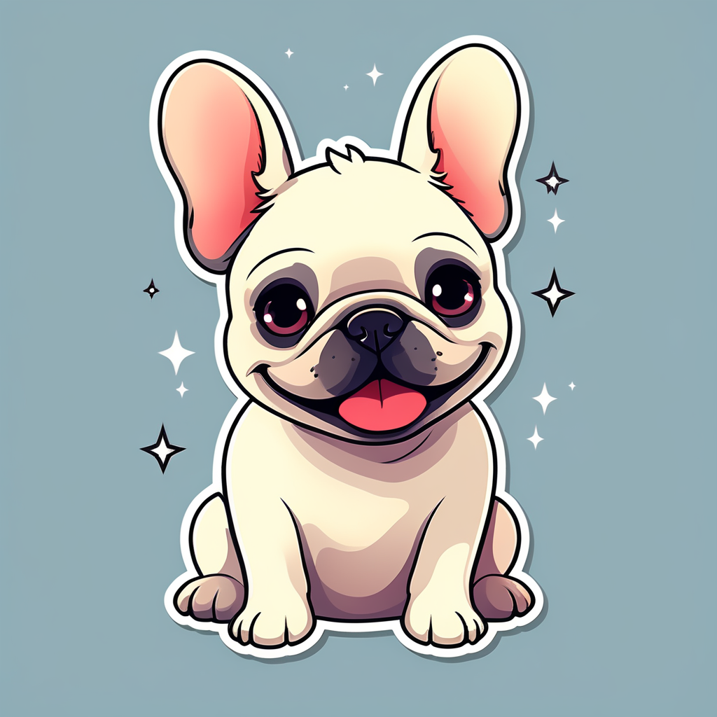 Cartoon pug in love sticker